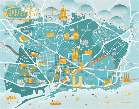 Mapa de Barcelona con restaurantes destacados