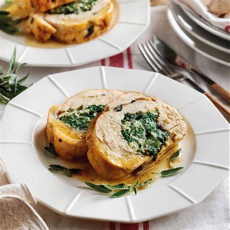Pechugas de pollo rellenas de espinacas y queso