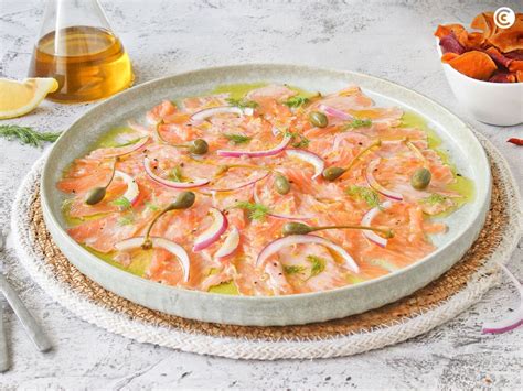 Ingredientes para aderezo de carpaccio de salmón