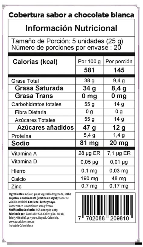 Tabla nutricional comparativa: Chocolate blanco tradicional vs. Chocolate blanco keto