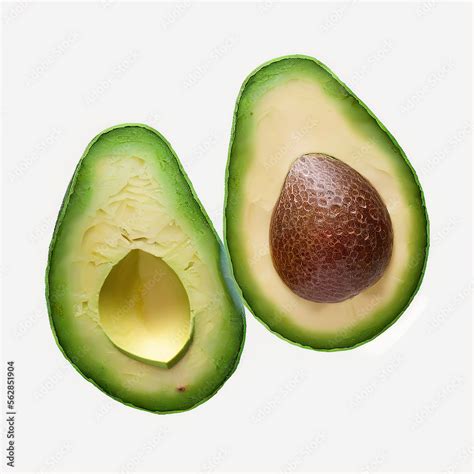 Aguacate partido por la mitad con hueso