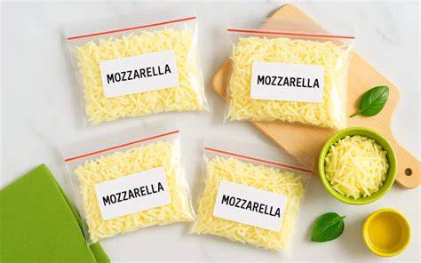Mozzarella rallada en bolsas para congelar