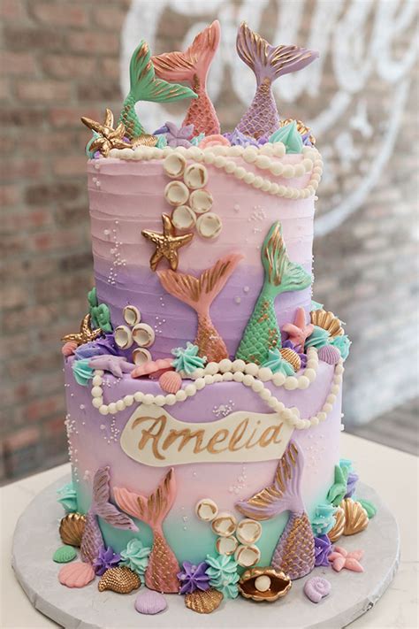 Pastel decorado estilo Mermaid Cake