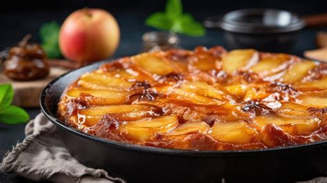 Tarta de manzana cocinada en sartén