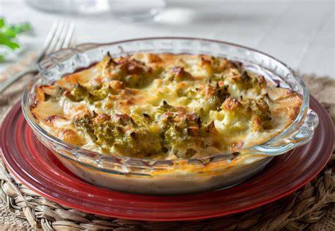 Romanescu gratinado con bechamel casera
