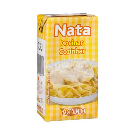Tabla comparativa de ingredientes en diferentes marcas de nata para cocinar