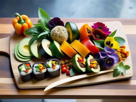 Plato de sushi vegano sin gluten