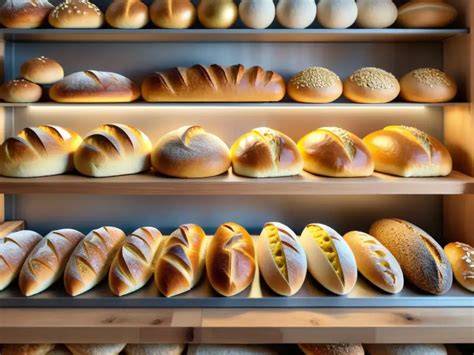 Variedad de panes sin gluten en una panadería