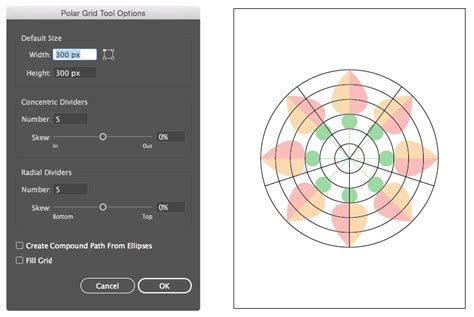 Herramienta Cuadrícula Polar en Adobe Illustrator