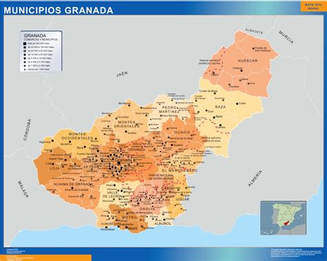 Mapa de Granada destacando zonas gastronómicas