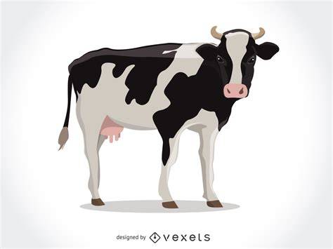 Ilustración de una vaca Holstein Frisona