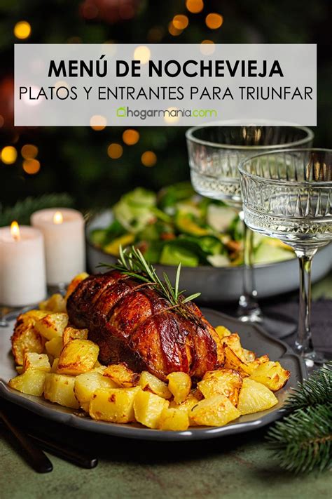 Menú de Nochevieja con diversos platos de carne para compartir