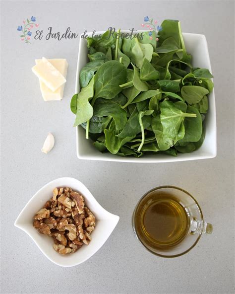 Ingredientes para salsa de espinacas y pasas