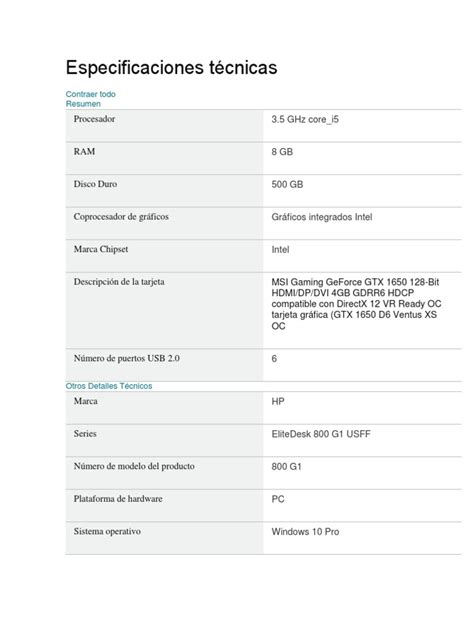 Infografía con las especificaciones técnicas de la crepera HCM1