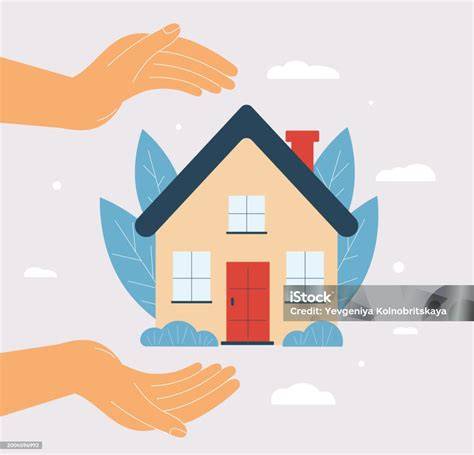 Ilustración conceptual de un hogar seguro e inviolable