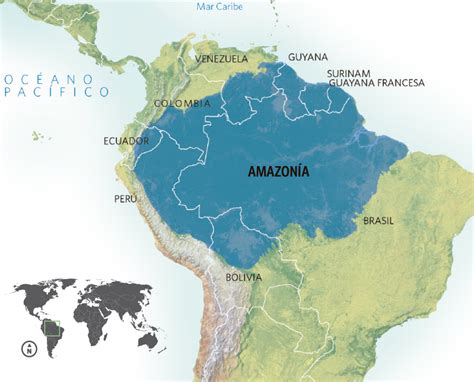 Mapa de la cuenca amazónica con áreas protegidas y tierras comunitarias
