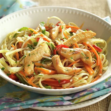Tallarines de pollo y cúrcuma