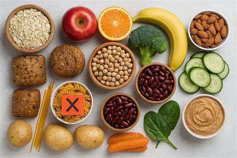 Infografía mostrando alimentos permitidos y no permitidos en la dieta paleolítica