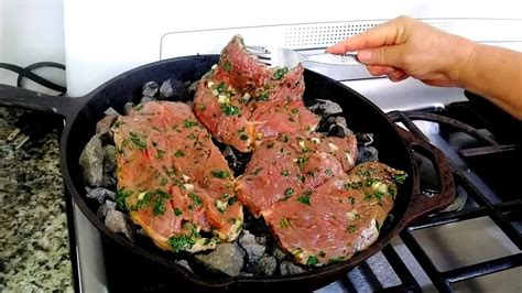 Cocción de la carne en una sartén