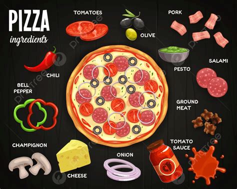 Variaciones de ingredientes para pizza