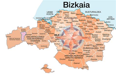 Mapa de Bizkaia con la ubicación de los restaurantes mencionados