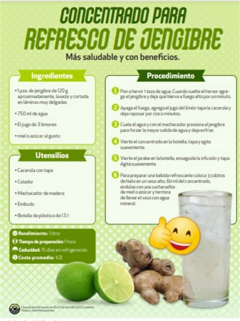 Ingredientes para un refresco de jengibre fermentado