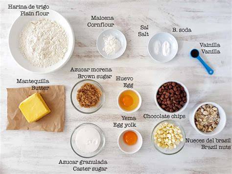 Ingredientes para galletas de chocolate con proteína