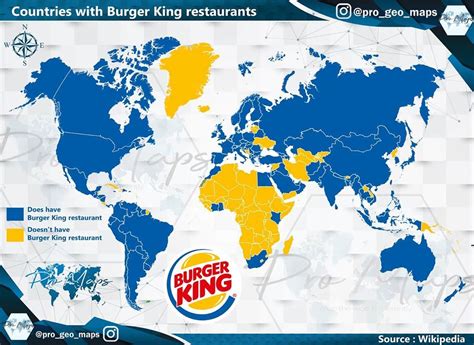 Mapa de la presencia internacional de Burger King
