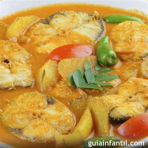 Ingredientes para curry de merluza