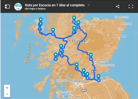 Mapa de Escocia y las Highlands