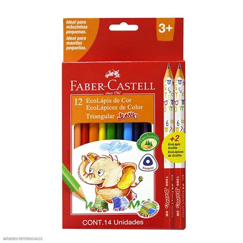 Caja de lápices de colores jumbo Faber-Castell 12 unidades