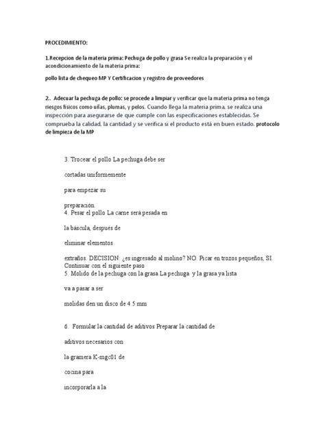 Proceso de elaboración de hamburguesas de pollo