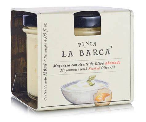 Tarro de mayonesa con aceite de oliva ahumado
