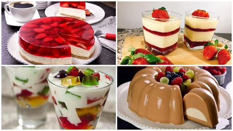 Presentación de postres con gelatina profesional