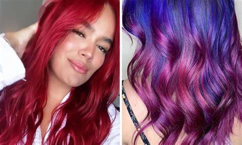 Cabello teñido luciendo vibrante