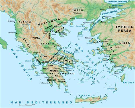 Mapa de la antigua Persia, Grecia y Roma