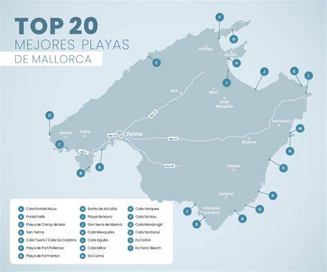Mapa de las mejores playas de Mallorca para ir con niños
