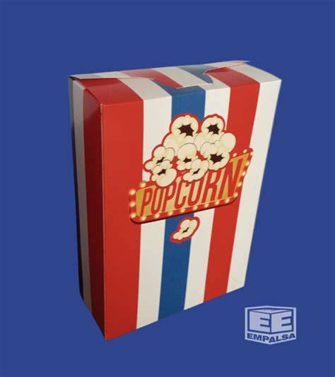 Caja de palomitas grande con rayas