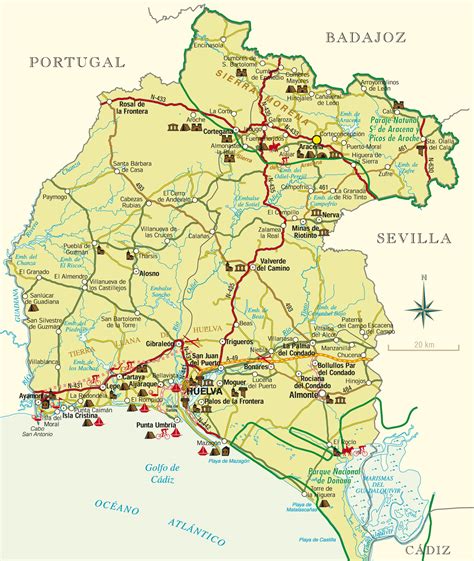 Mapa de la ubicación de Jabugo en Huelva y la Sierra de Aracena