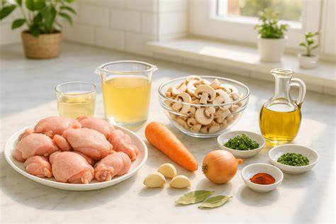Ingredientes para guiso de champiñones
