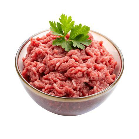 Carne picada fresca en un bol