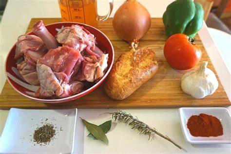 Ingredientes para caldereta de cordero