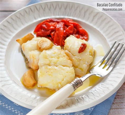 Infografía con los pasos para confitar bacalao a baja temperatura