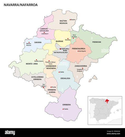 Mapa de la región de Navarra