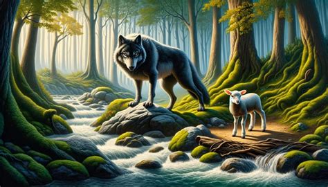 Representación artística del lobo y el cordero pastando juntos