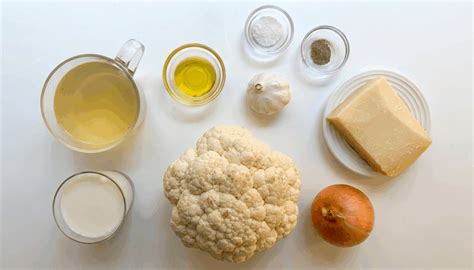Ingredientes para la sopa de coliflor