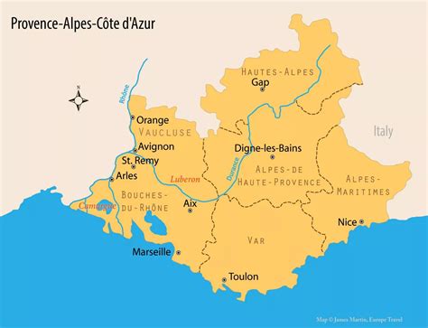 Mapa de la Provenza francesa