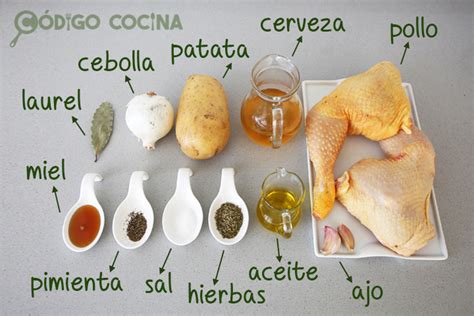 Ingredientes para pollo a la cerveza