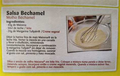 Ingredientes para la salsa bechamel