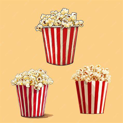 Cubos de palomitas de diferentes estilos